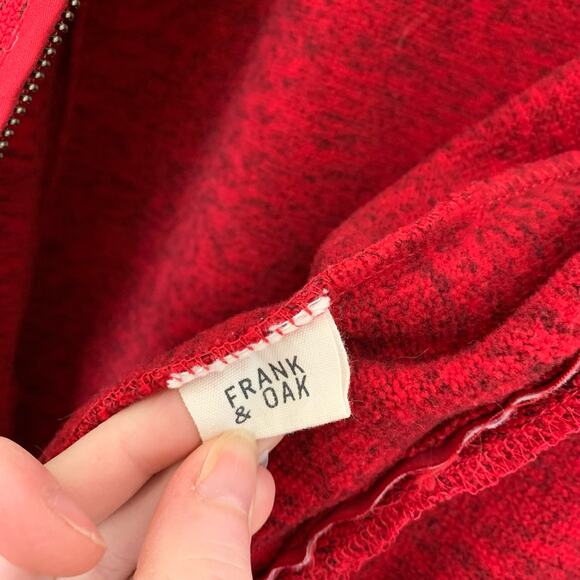 Frank & Oak Red Full Zip Fleece Vest | Outdoor Core Warm Layer Small - Picture 9 of 9